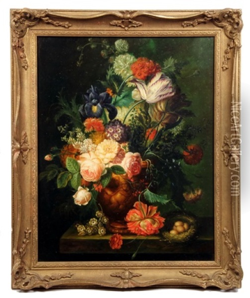 Dutch Style Floral Still Life Oil Painting - Hedwig Edle von Malheim Friedlaender