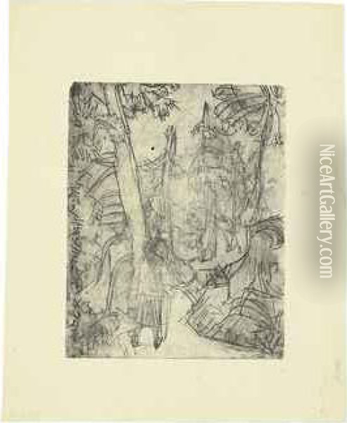 Milchmadchen Auf Dem Bergweg Oil Painting - Ernst Ludwig Kirchner