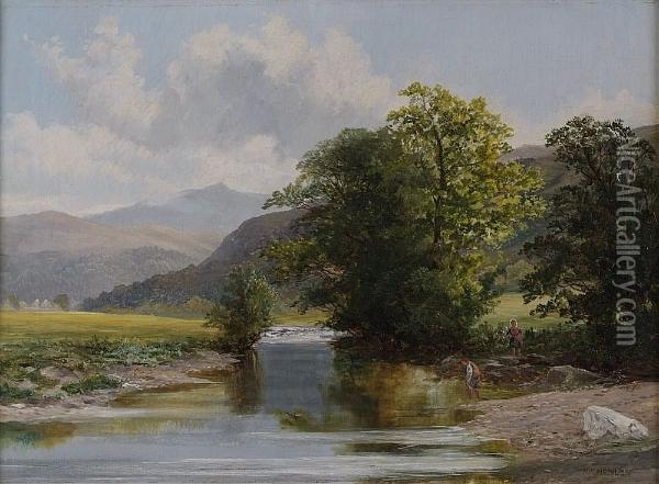 On The Machnd, North Wales Oil Painting - Henry W. Henley