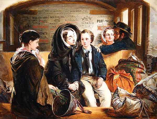 Second Class - The Parting Thus part we rich in sorrow, parting poor., 1855 Oil Painting - Abraham Soloman