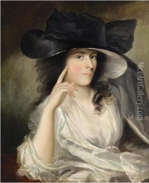 Portrait Of A Lady Oil Painting - Matthew William Peters