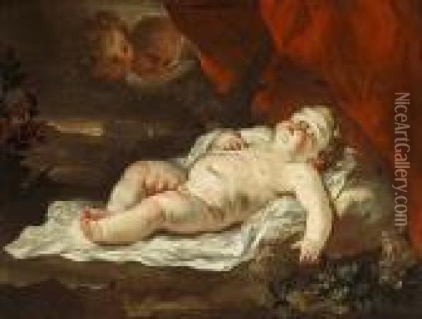 The Sleeping Christ Child Oil Painting - Luca Giordano