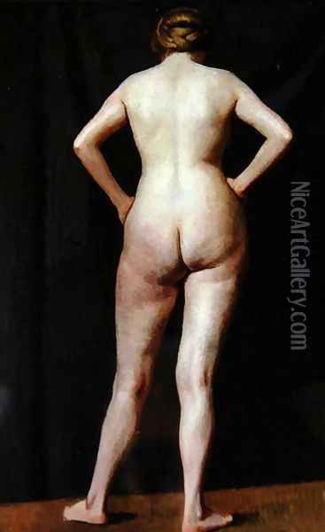 Female Figure Standing, 1913 Oil Painting - Dora Carrington