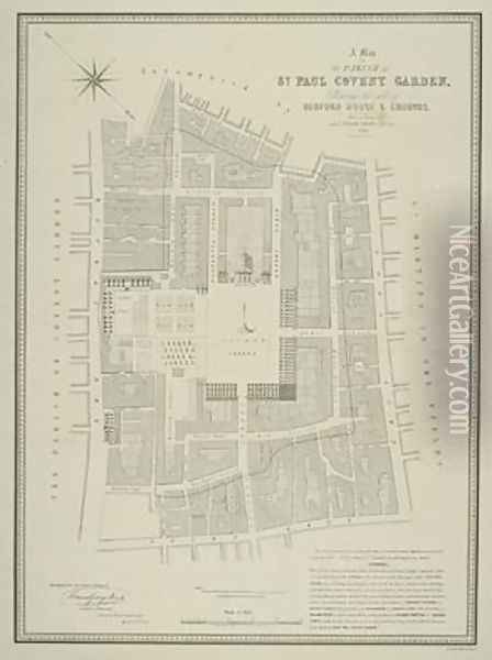 Map of the parish of St Paul Covent Garden Oil Painting - Willian Leybourn