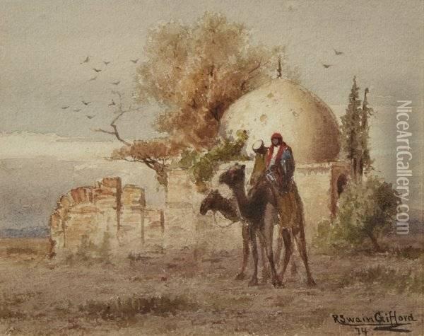Camels Near A Mosque Oil Painting - Robert Swain Gifford