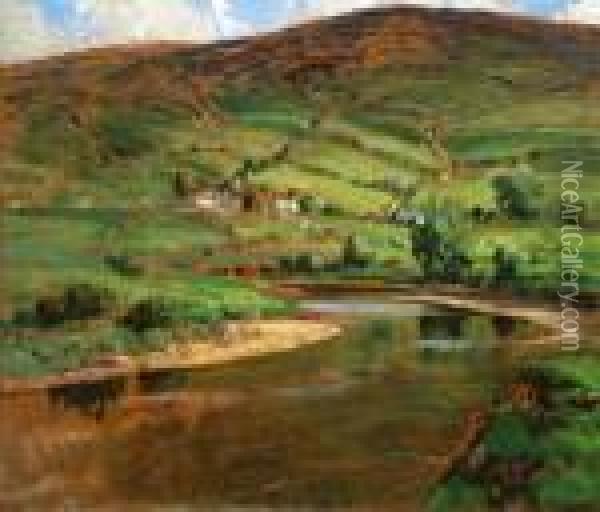 River Landscape, The Antrim Glens Oil Painting - James Humbert Craig