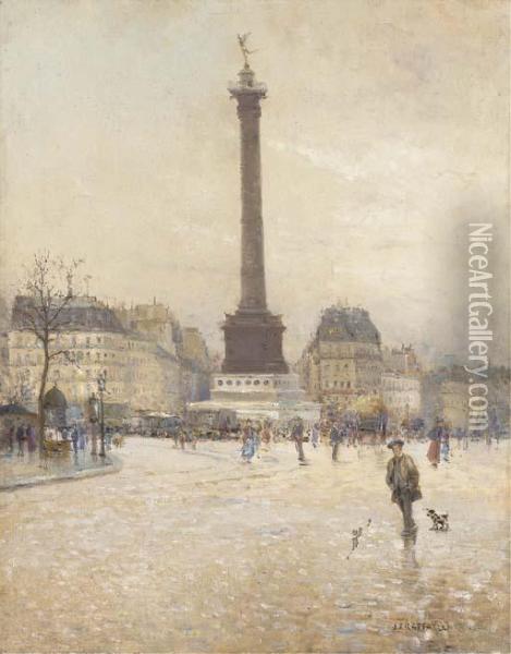 La Place De La Bastille, Paris Oil Painting - Jean-Francois Raffaelli