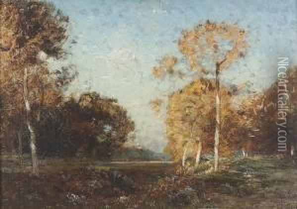 Herbstliche Landschaft. Oil Painting - Francois H. Nazon