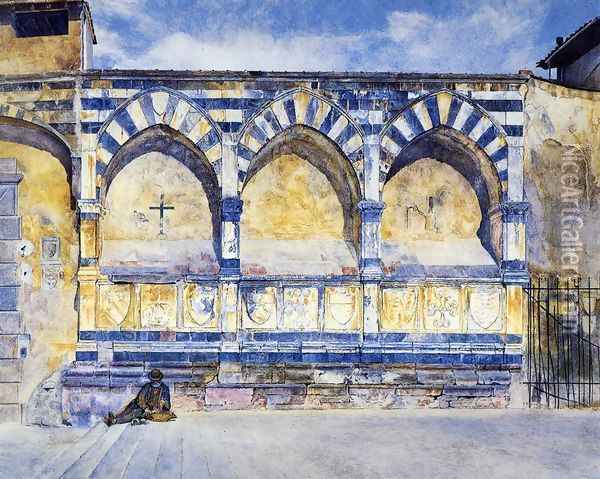 The Three Arches of Santa Maria Novella Oil Painting - Henry Roderick Newman