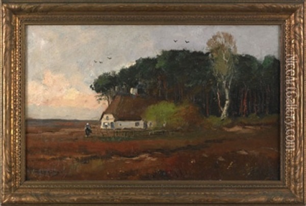 Landscape With Cottage Oil Painting - Martinus Jacobus Nefkens