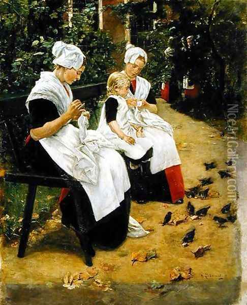 Amsterdam Orphans in the Garden, 1885 Oil Painting - Max Liebermann