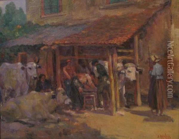 The Blacksmith Shop Oil Painting - Jean Neylies
