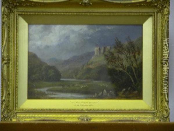 On The Welsh Border Oil Painting - James Henry Crossland