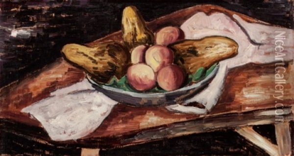 Bowl With Fruit Oil Painting - Marsden Hartley