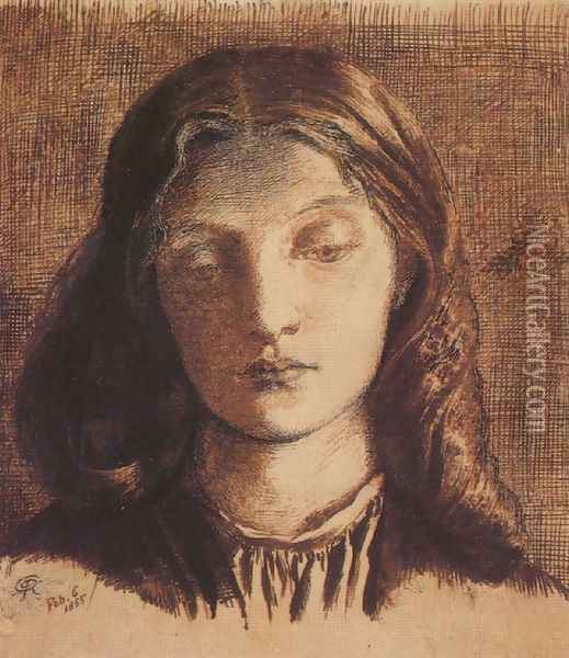 Portrait of Elizabeth Siddal II Oil Painting - Dante Gabriel Rossetti