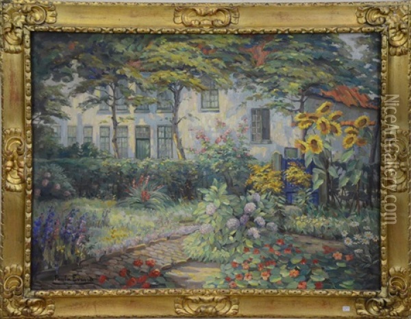Jardin Fleuri Oil Painting - Paula Evrard