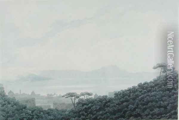 The Bay of Naples from Capodimonte, Italy, c.1790 Oil Painting - John Robert Cozens