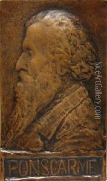 A Portrait Of The Sculptor Hubert Ponscarme Oil Painting - Ovide Yencesse