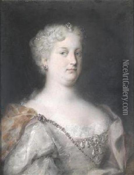 Portrait Of The Electoral Princess Maria Amalia Of Bavaria Oil Painting - Rosalba Carriera