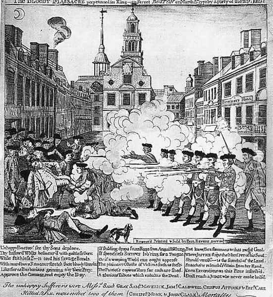 The Bloody Massacre 1770 Oil Painting - Paul Revere