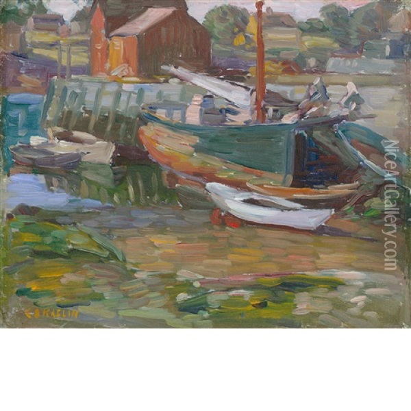Rockport Harbor Oil Painting - Charles Salis Kaelin