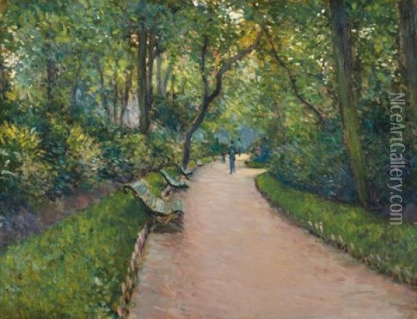 Le Parc Monceau Oil Painting - Gustave Caillebotte