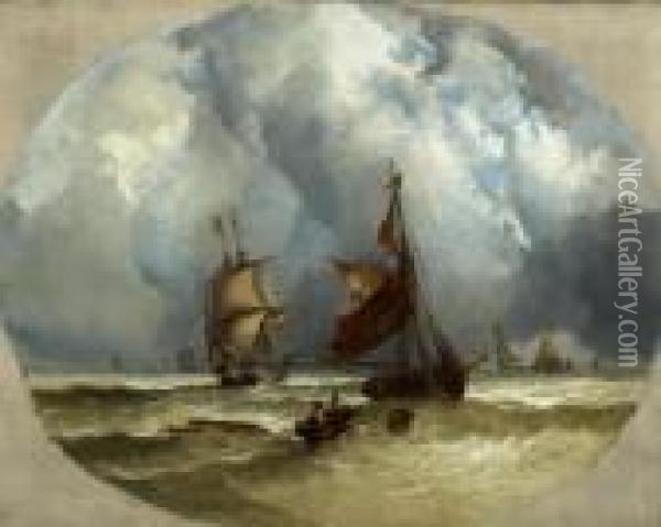 Marine. 1856. Oil Painting - Ralph R. Stubbs
