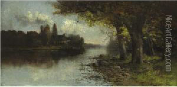 River Landscape Oil Painting - Julian Walbridge Rix