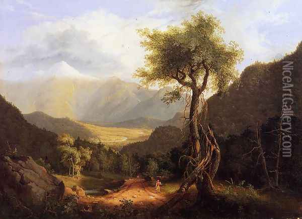 View in the White Mountains I Oil Painting - Thomas Cole