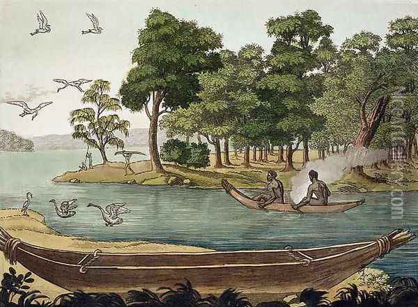 Method of Navigation in New Holland, engraved by F. Fumagalli, illustration from a collection of early 19th Century travel books Oil Painting - Sydney Parkinson