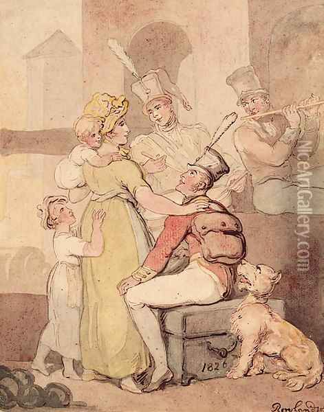 Entertaining soldiers Oil Painting - Thomas Rowlandson