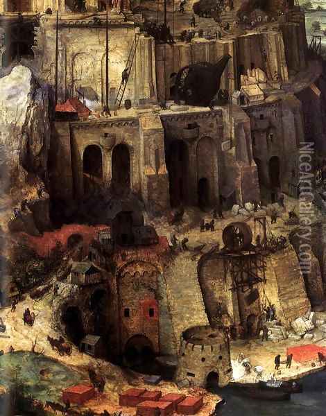 The Tower of Babel (detail) 1563 5 Oil Painting - Jan The Elder Brueghel
