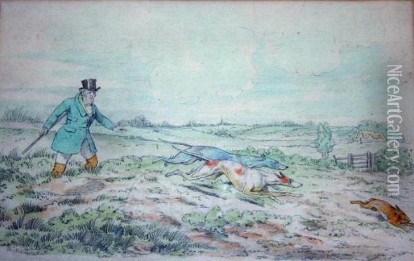 Hare Coursing Oil Painting - Henry Thomas Alken