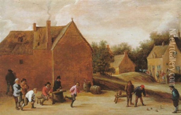 Le Jeu De Quilles Oil Painting - Thomas Van Apshoven