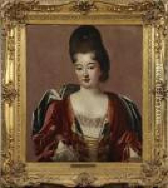 Portrait Of A Lady Oil Painting - Hyacinthe Rigaud