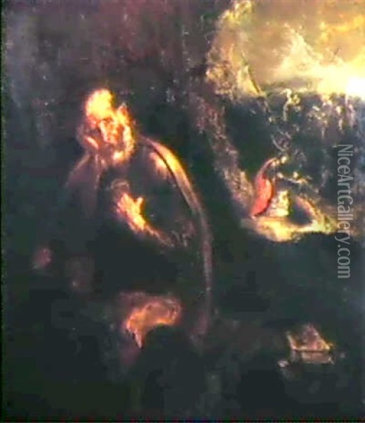 Saint Pierre Repentant Oil Painting - Fray Juan Andres Rizi de Guevara