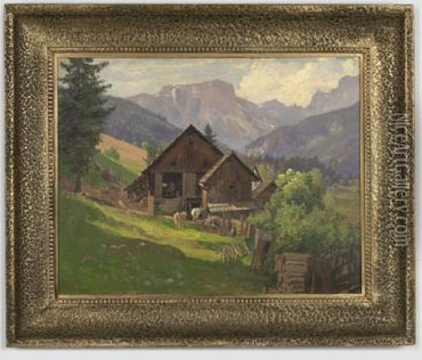 Bauernhof Bei Aflenz Oil Painting - Georg Holub