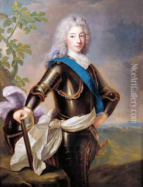 Portrait of Louis XV Oil Painting - Alexis-Simon Belle