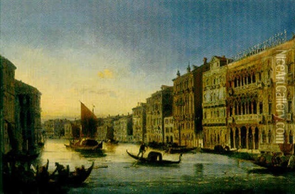 The Grand Canal, Venice Oil Painting - Carlo Grubacs