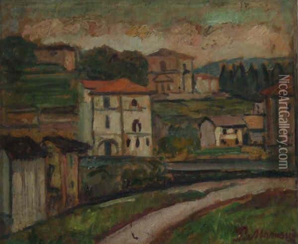 Paesaggio Oil Painting - Piero Marussig