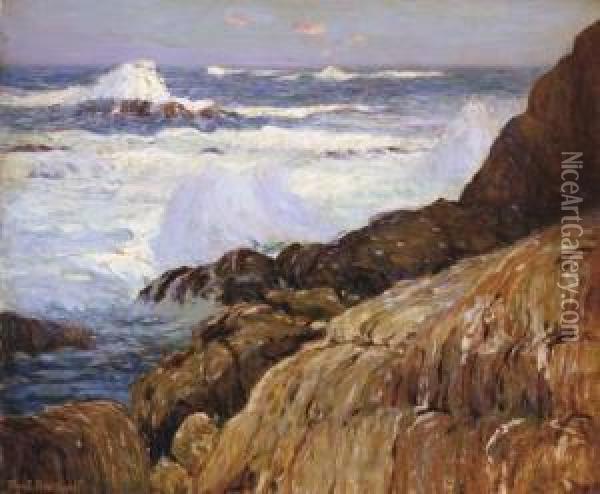 Shores Of Carmel Oil Painting - Thomas Parkhurst
