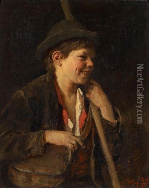 Tirol Shepherd Boy Oil Painting - Franz Von Defregger