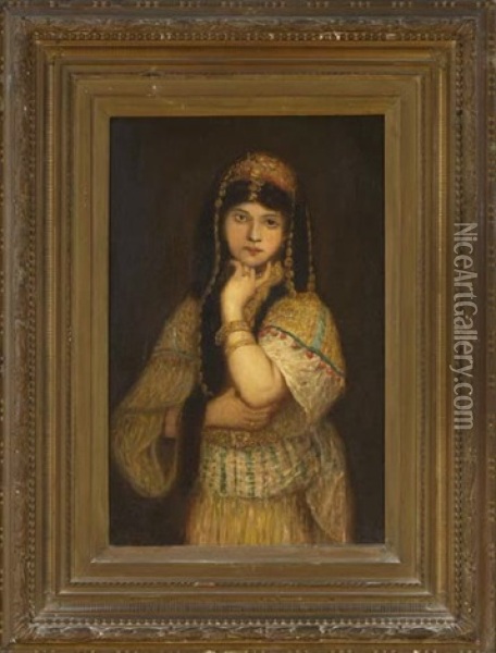 A Harem Girl Oil Painting - Henri Regnault
