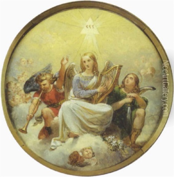 Allegorie De La Musique Oil Painting - Merry-Joseph Blondel