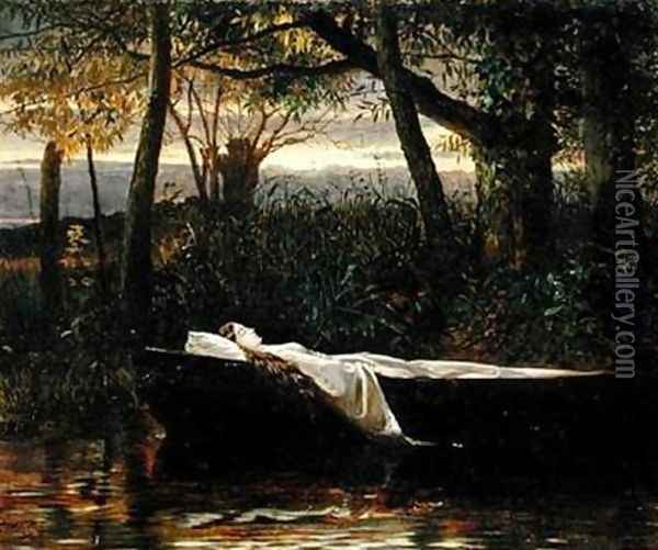 The Lady of Shalott Oil Painting - Walter Crane