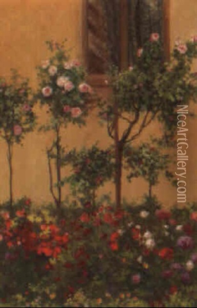 Im Rosengarten Oil Painting - Franz Rumpler