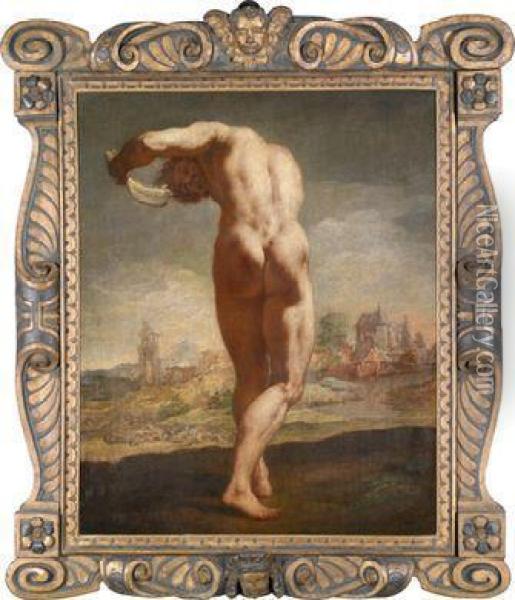 Jahrhunderts Samson Oil Painting - Hendrick Goltzius