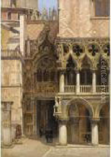 Porta Della Carta, Doge's Palace, Venice Oil Painting - Antonietta Brandeis