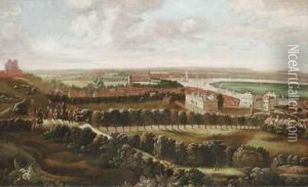 Greenwich From One Tree Hill Oil Painting - Jan Vosterman