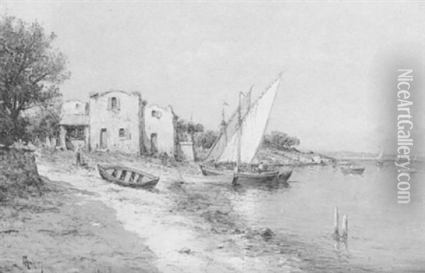 Port De Peche Oil Painting - Henri Malfroy-Savigny